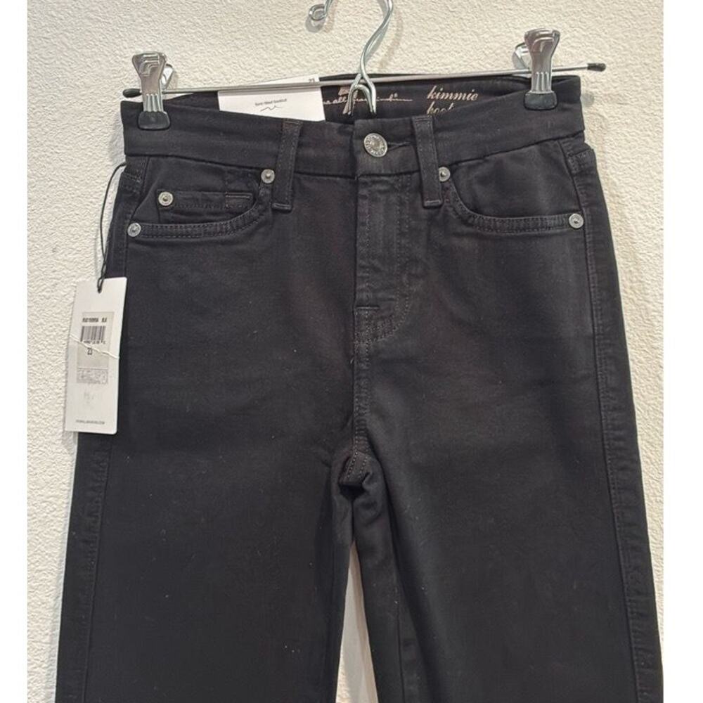 7 For All Mankind Women's Size 23 Kimmie Bootcut Jeans in Rinse Black - Picture 2 of 6